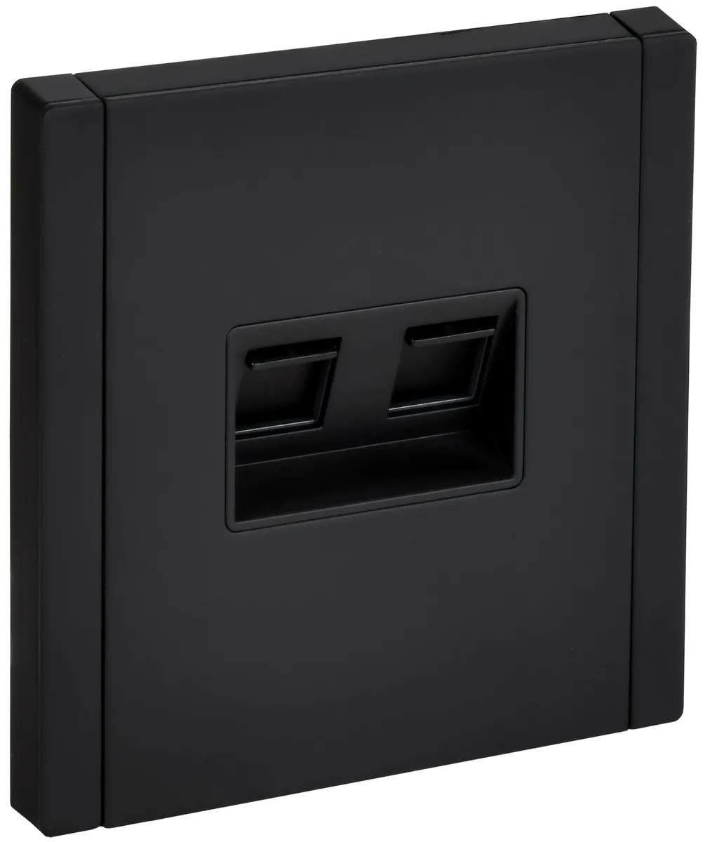 FORTE&PIANO Розетка компьютерная двойная RJ45 кат.6 FP134M металл черный FP-K20-2-M-K02 IEK