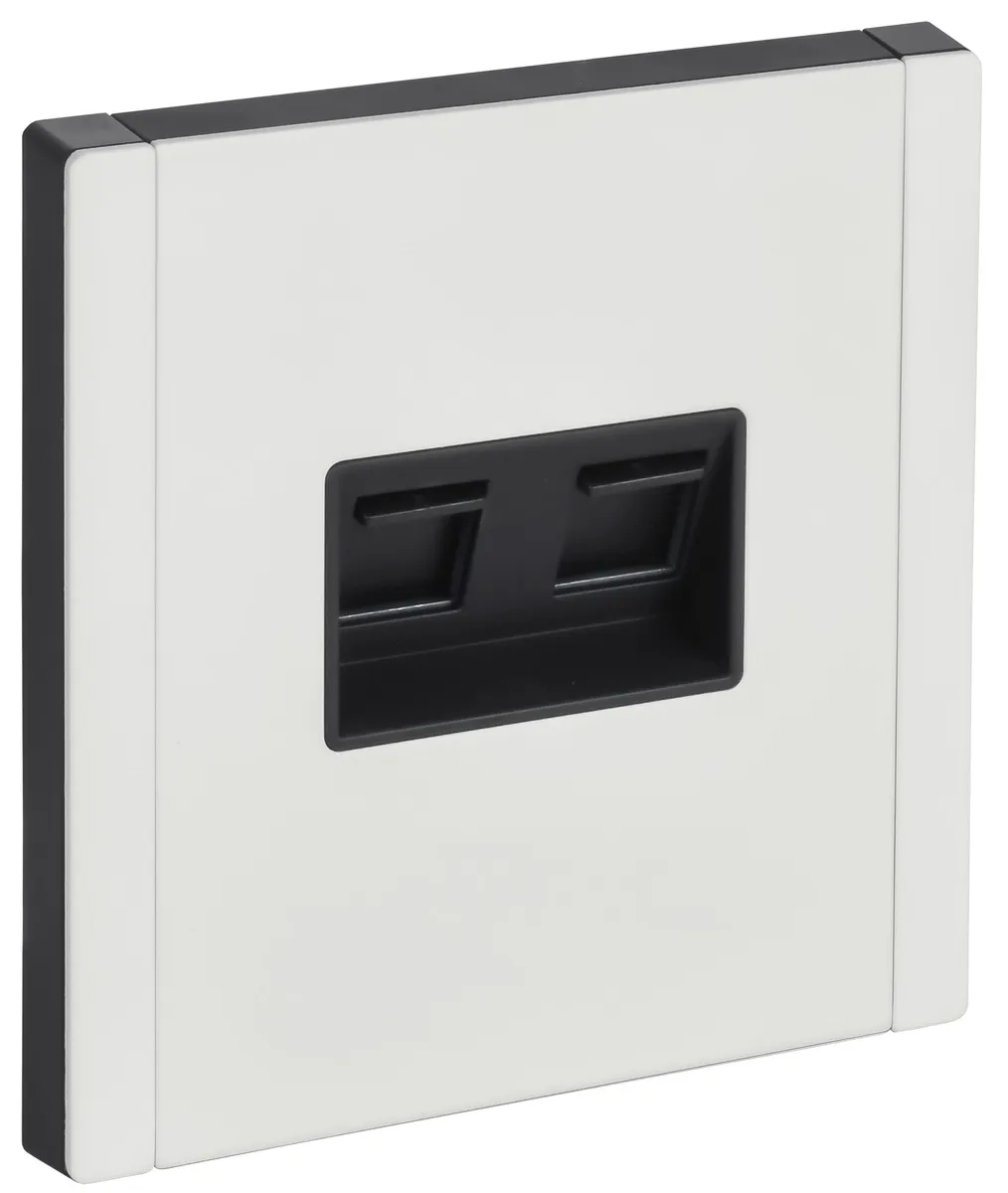 Розетка 2-м FORTE&PIANO FP235M RJ11+RJ45 кат.5E бел. IEK FP-KT20-O-1-M-K01