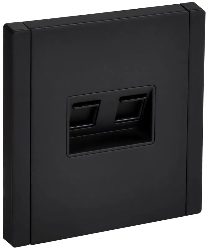 Розетка 2-м RJ11+RJ45 кат.5E FORTE&PIANO FP135M черн. IEK FP-KT20-O-1-M-K02