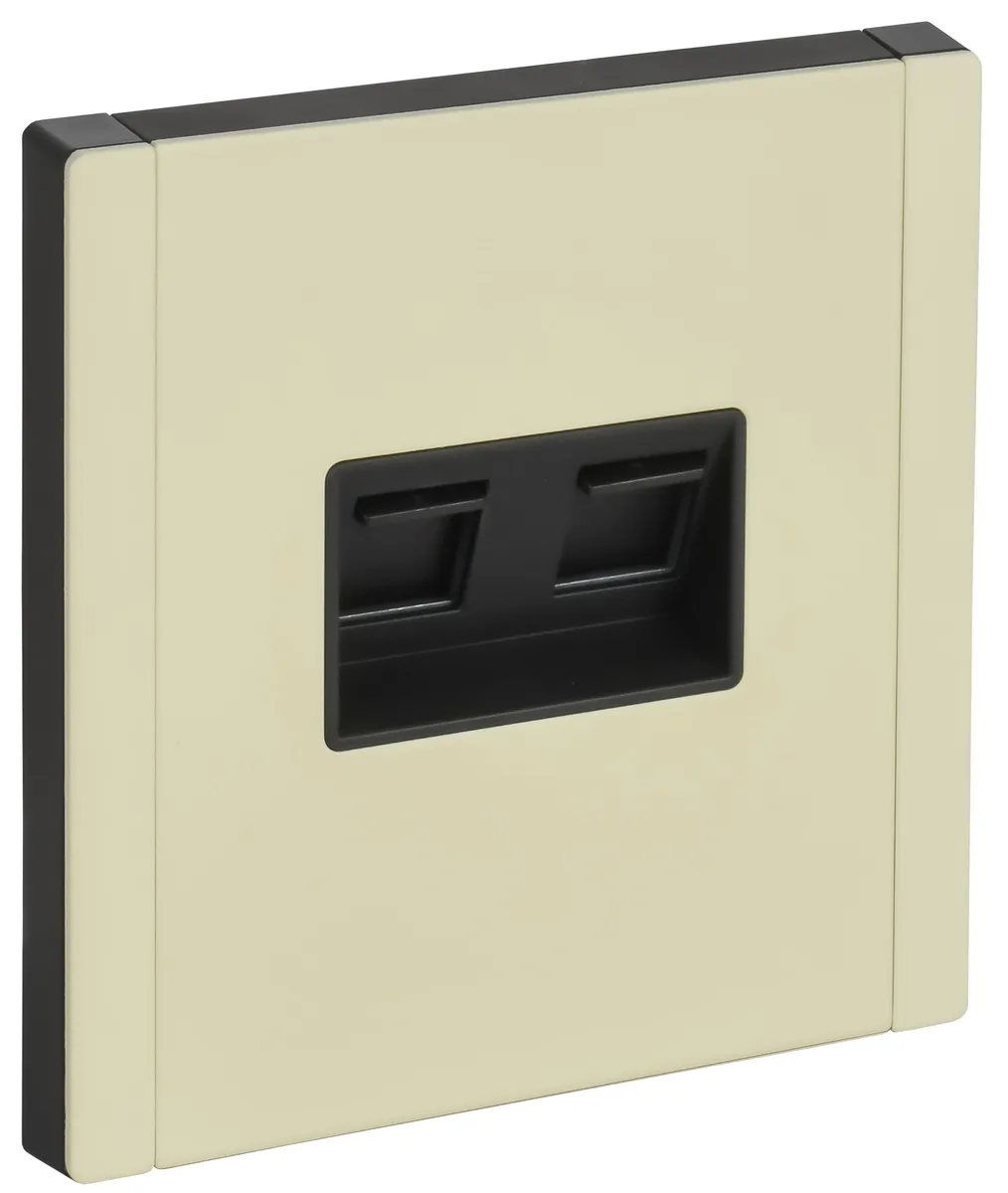 Розетка 2-м СП FORTE&PIANO FP835M RJ11+RJ45 кат.5E IP20 сл. кость IEK FP-KT20-O-1-M-K41