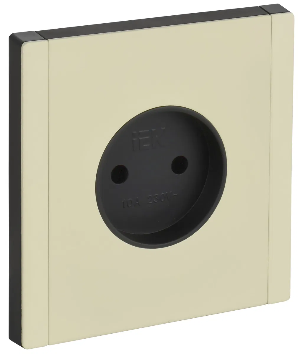 FORTE&PIANO 1-gang socket without grounding without shutters screw mounting 10A FP818M metal ivory IEK FP-R10-10-M-K41