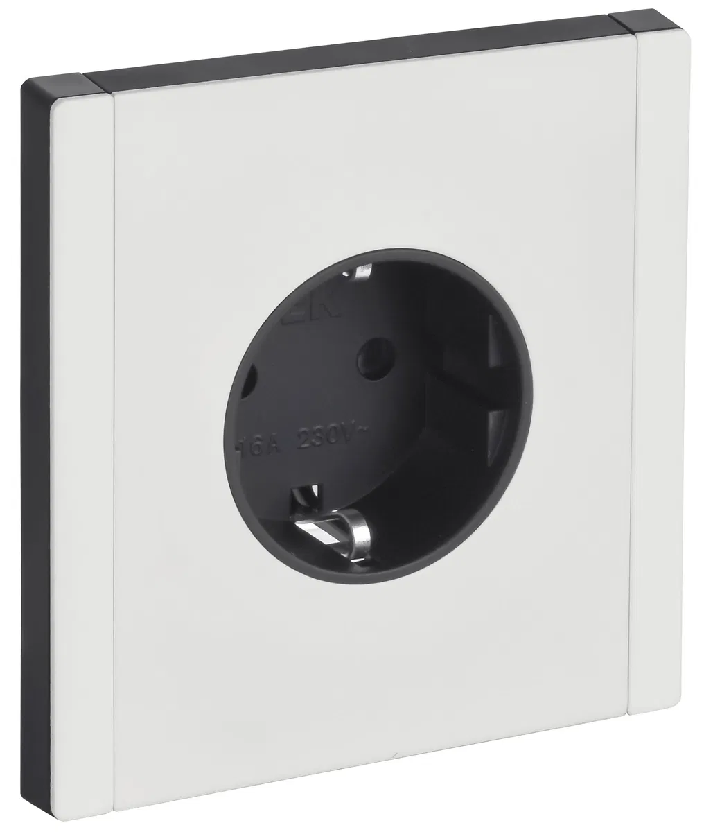 FORTE&PIANO 1-gang socket with grounding without shutters screw terminal 16A FP216M metal white IEK FP-R11-16-M-K01
