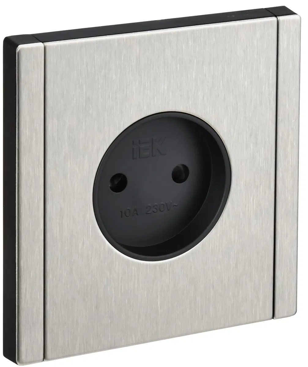 FORTE&PIANO 单位无接地带保护门插座 螺钉固定 10A FP717M 金属镍 IEK FP-R13-10-M-K50