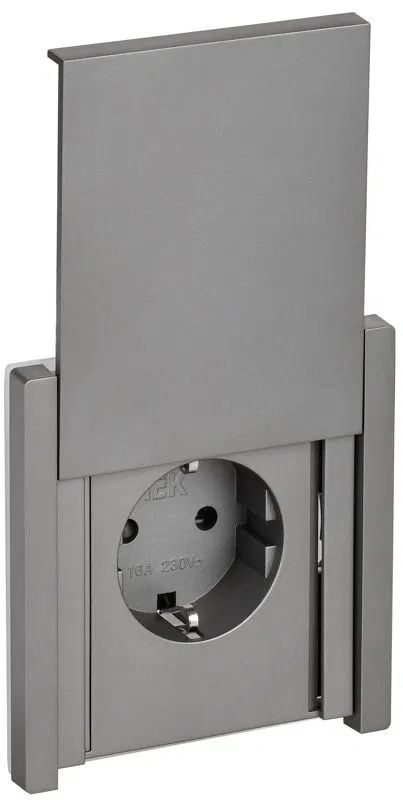 Розетка СП FORTE&PIANO 16А IP44 FP521 с заземл. защ. шторки с крышкой винт. крепл. сталь IEK FP-R16-16-44-K46