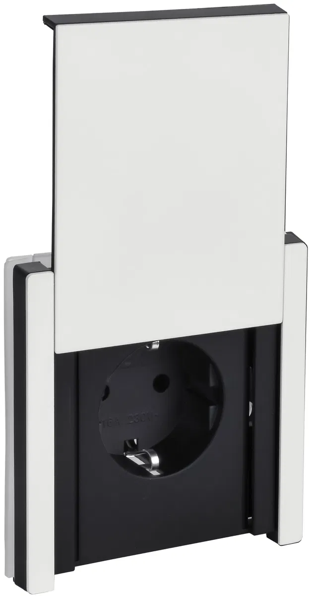 FORTE&PIANO 1-gang grounded socket with protective shutters and cover screw mounting 16A IP44 FP221M metal white IEK FP-R16-16-44-M-K01