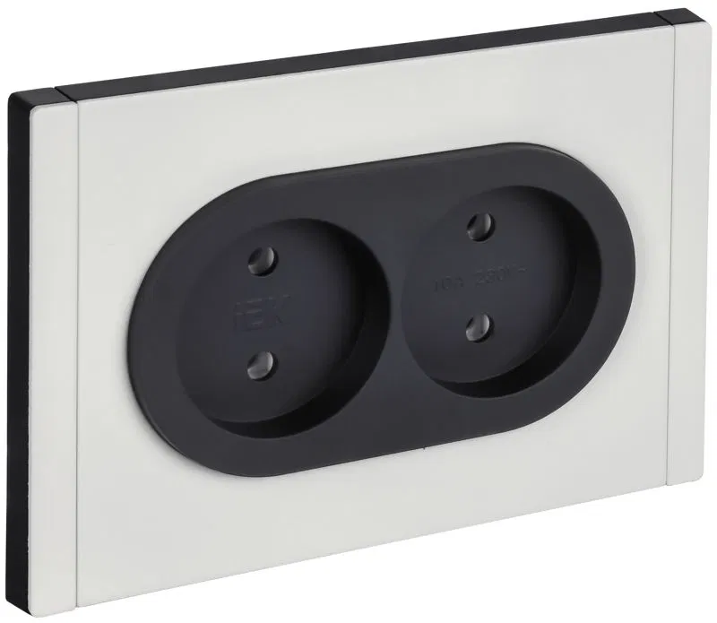Розетка 2-м СП FORTE&PIANO FP226M 10А IP20 без заземл. без защ. шторок безвинтовое крепление бел. IEK FP-R20-10-1-M-K01