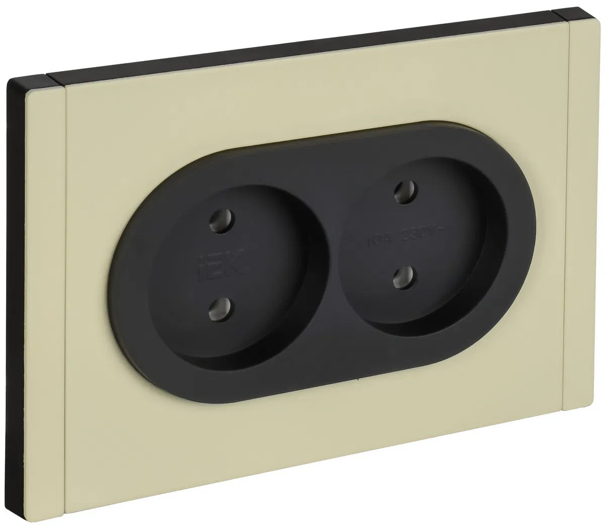 FORTE&PIANO 2-gang socket without grounding without shutters screwless mounting 10A FP826M metal ivory IEK FP-R20-10-1-M-K41