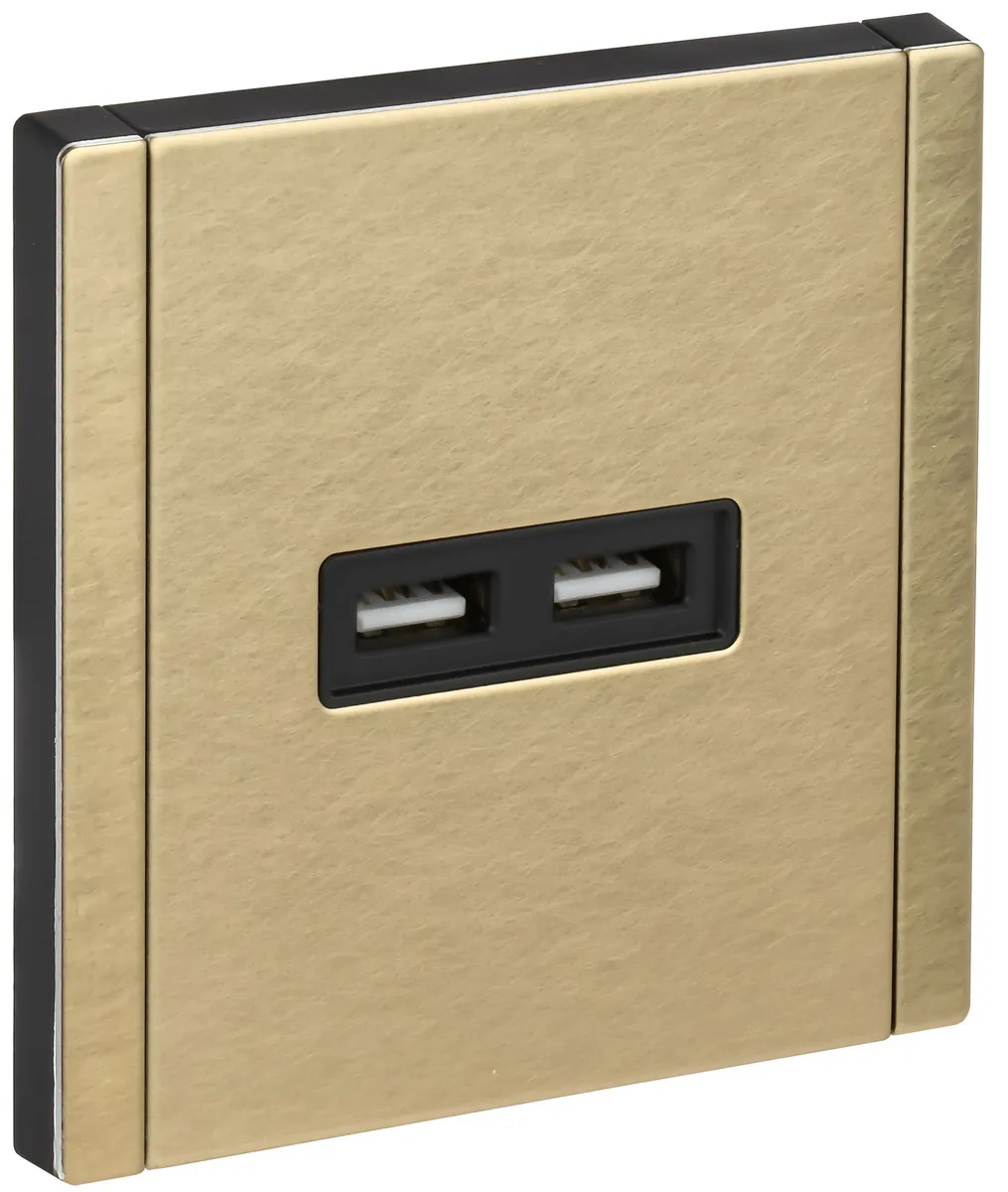 FORTE&PIANO Розетка USB A+A 3,1А FP649M металл шампань IEK