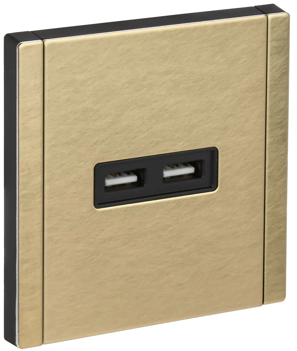FORTE&PIANO Розетка USB A+A 3,1А FP649M металл шампань IEK FP-U21-D31-M-K37