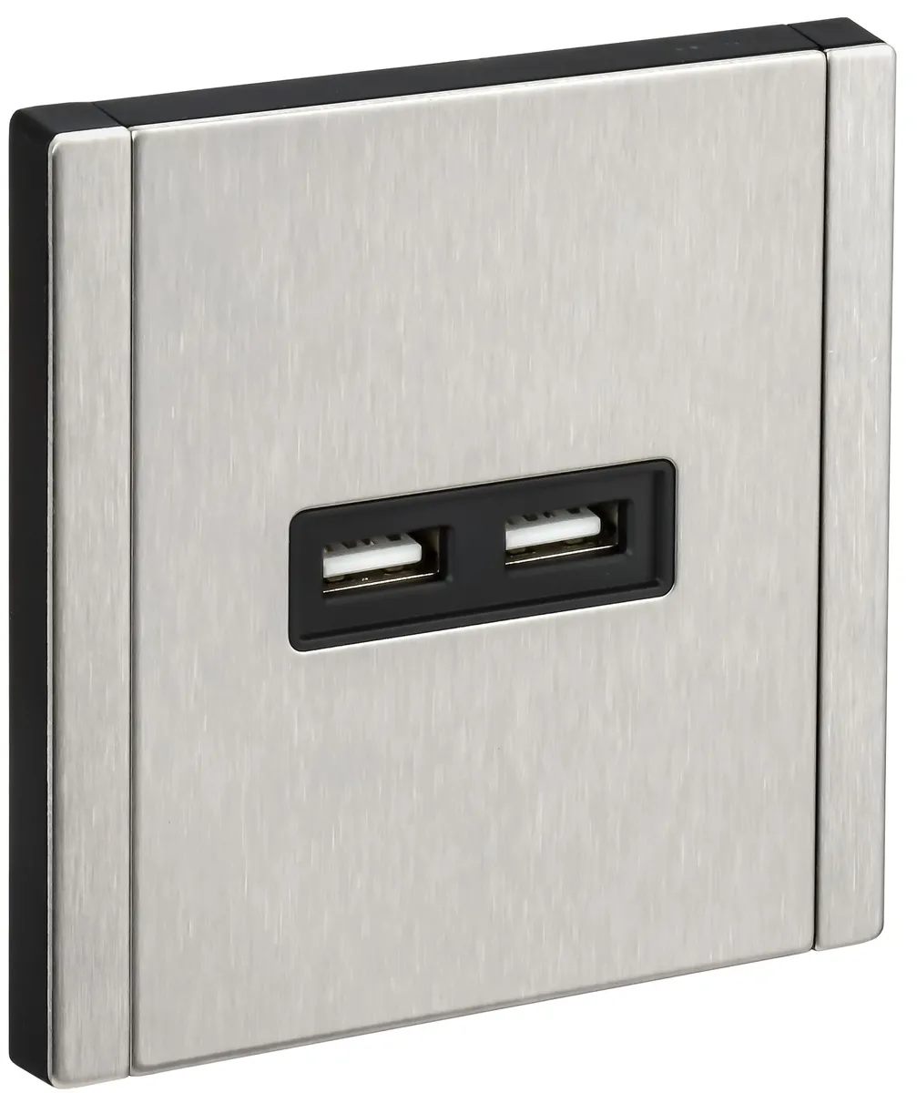 FORTE&PIANO Розетка USB A+A 3,1А FP749M металл никель IEK