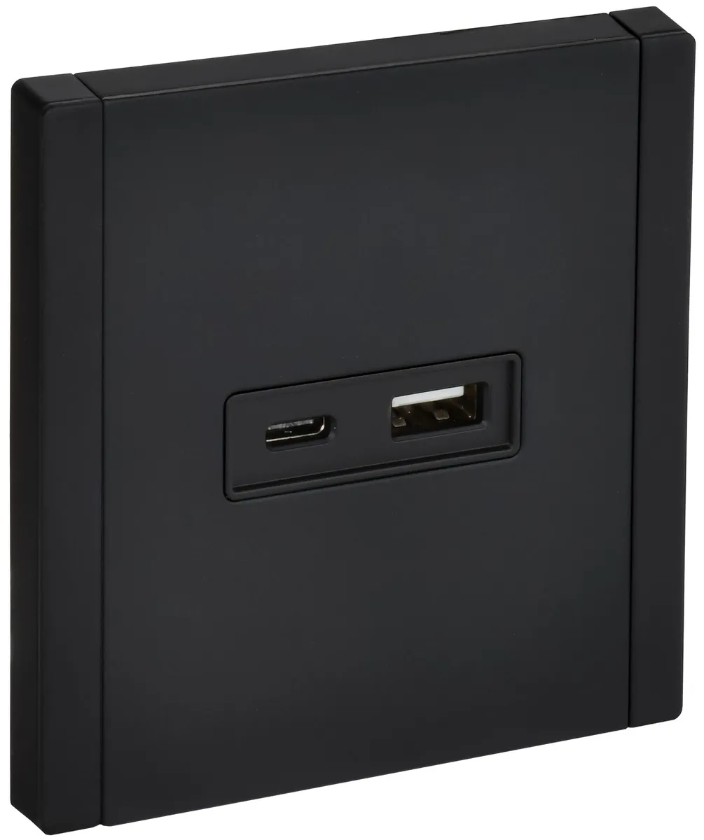 FORTE&PIANO Розетка USB A+C 18Вт FP151M металл черный IEK