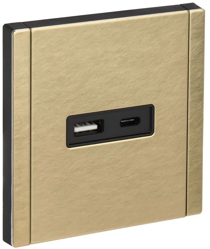Розетка FORTE&PIANO FP651M USB A+C 18Вт шампань IEK FP-U22-018-M-K37