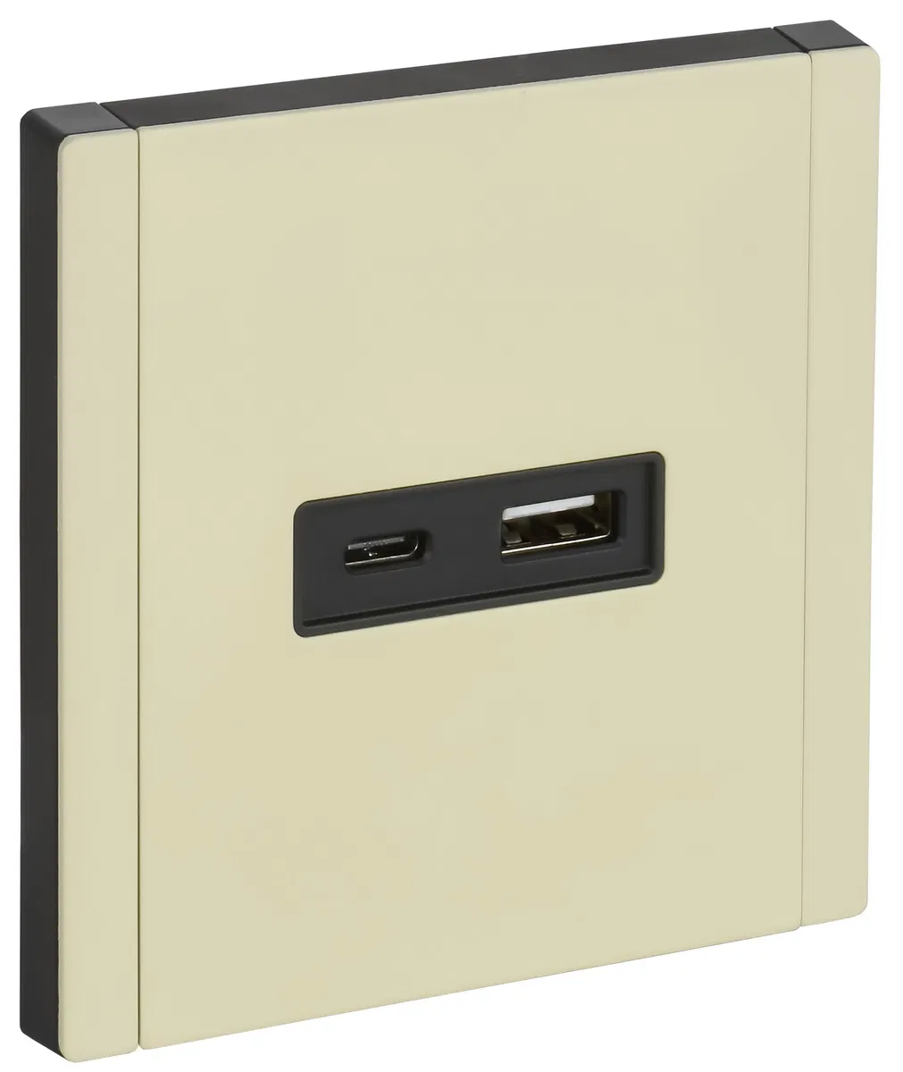 FORTE&PIANO Розетка USB A+C 18Вт FP851M металл слоновая кость IEK FP-U22-018-M-K41