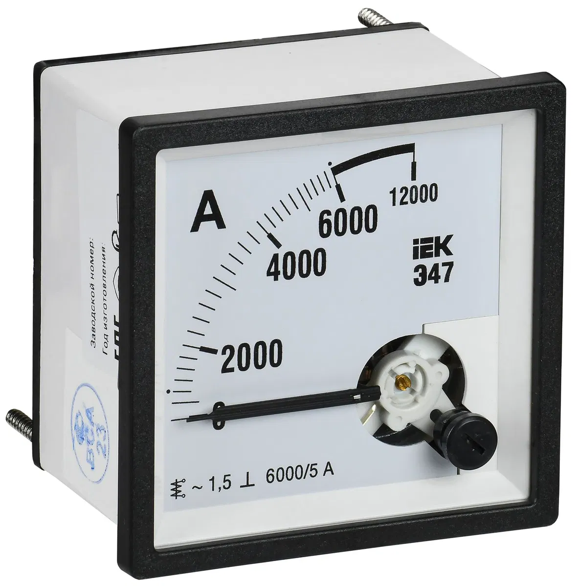 Ammeter E47 6000/5A accuracy class 1.5 72x72mm IEK IPA10-6-6000-E