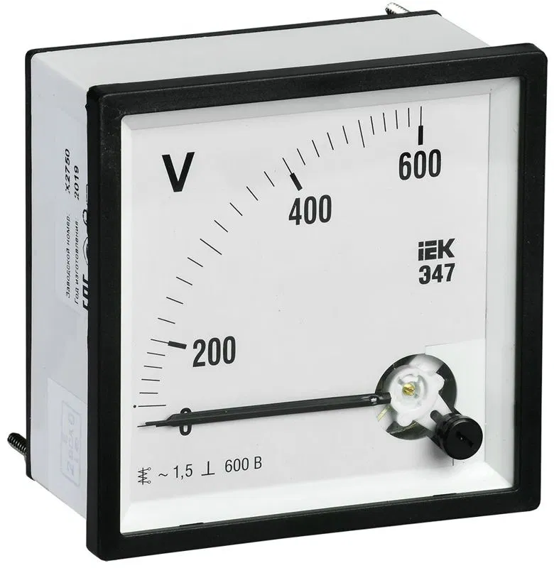 Вольтметр Э47 72х72мм 600В кл. точн. 1.5 IEK IPV10-6-0600-E
