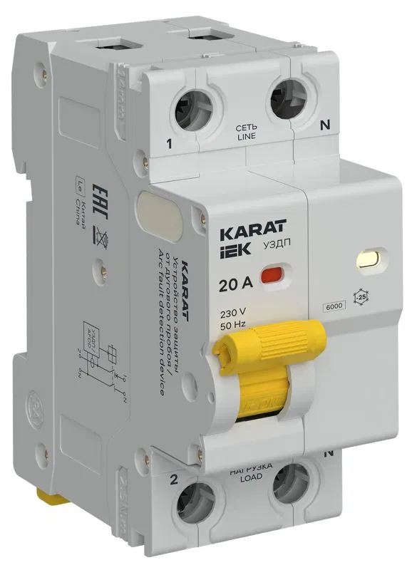 Устройство защиты от дугового пробоя (УЗДП) 1P+N 20А KARAT IEK KA-DP10-1-020