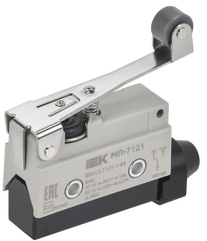 Микропереключатель концевой МП-7121 IP40 рычаг с роликом IEK KKV12-7121-1-64