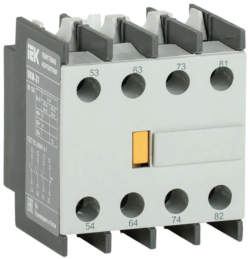 Приставка ПКИ-31 дополнительные контакты 3NO+1NC IEK KPK10-31