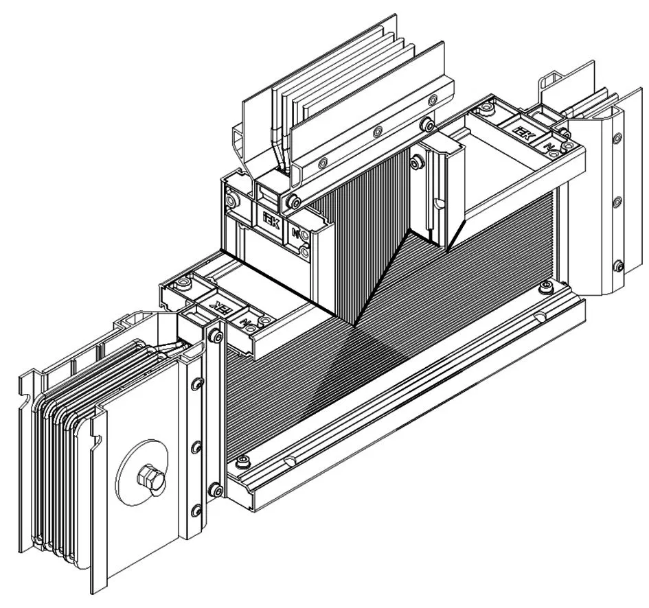 LINEBAR T-section up 800A Al 3L+N+PER unpainted IP55 transportable IEK LB-0800A4-25-F-TU