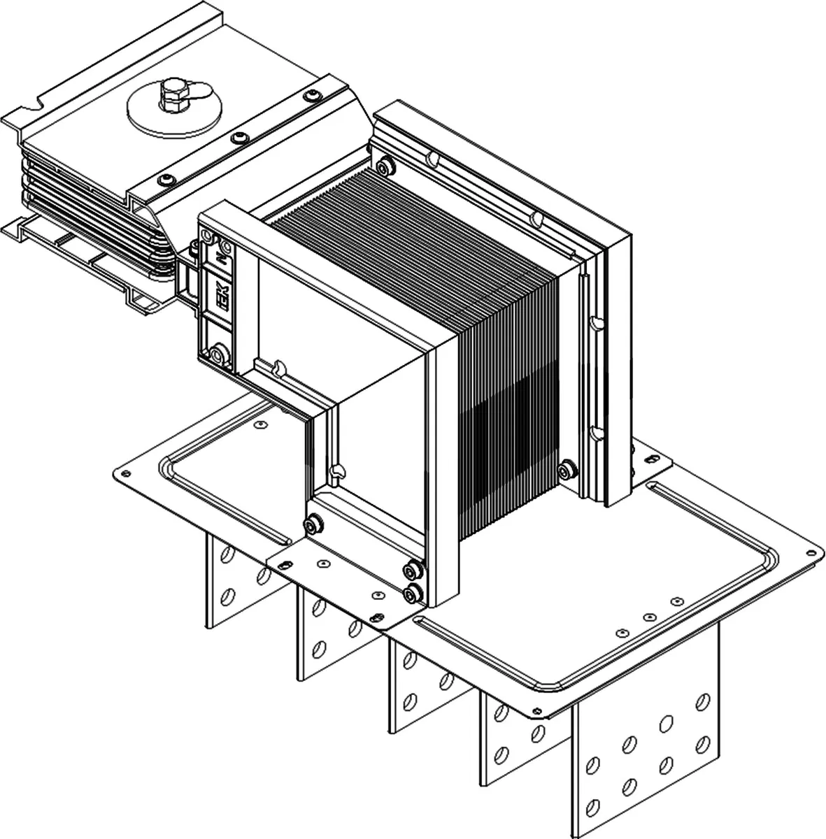 LINEBAR Секция фланцевая левая Тип1 1000А Al 3L+N+1/2PE IP55 транспортировочная IEK LB-1000A5-35-F-FL1