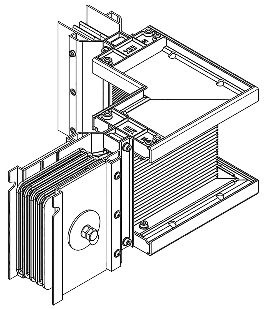 LINEBAR Секция угловая левая 4000А Al 3L+N+1/2PE IP55 транспортировочная 1 плечо на заказ IEK LB-4000A5-35-F-LLE