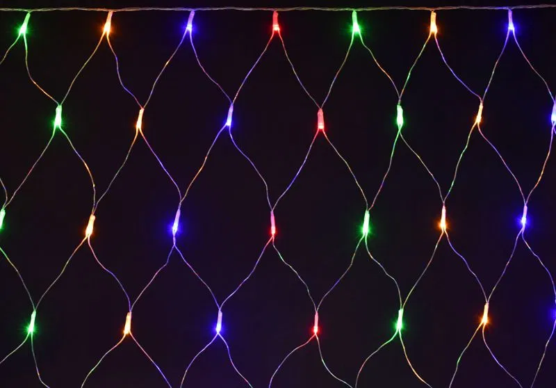 Гирлянда "Сеть" 1.5х1.5м 160LED RGB IP20 провод прозр. 230В с контроллером 8 режимов IEK LGDB410-3-160-L1-T-S-44