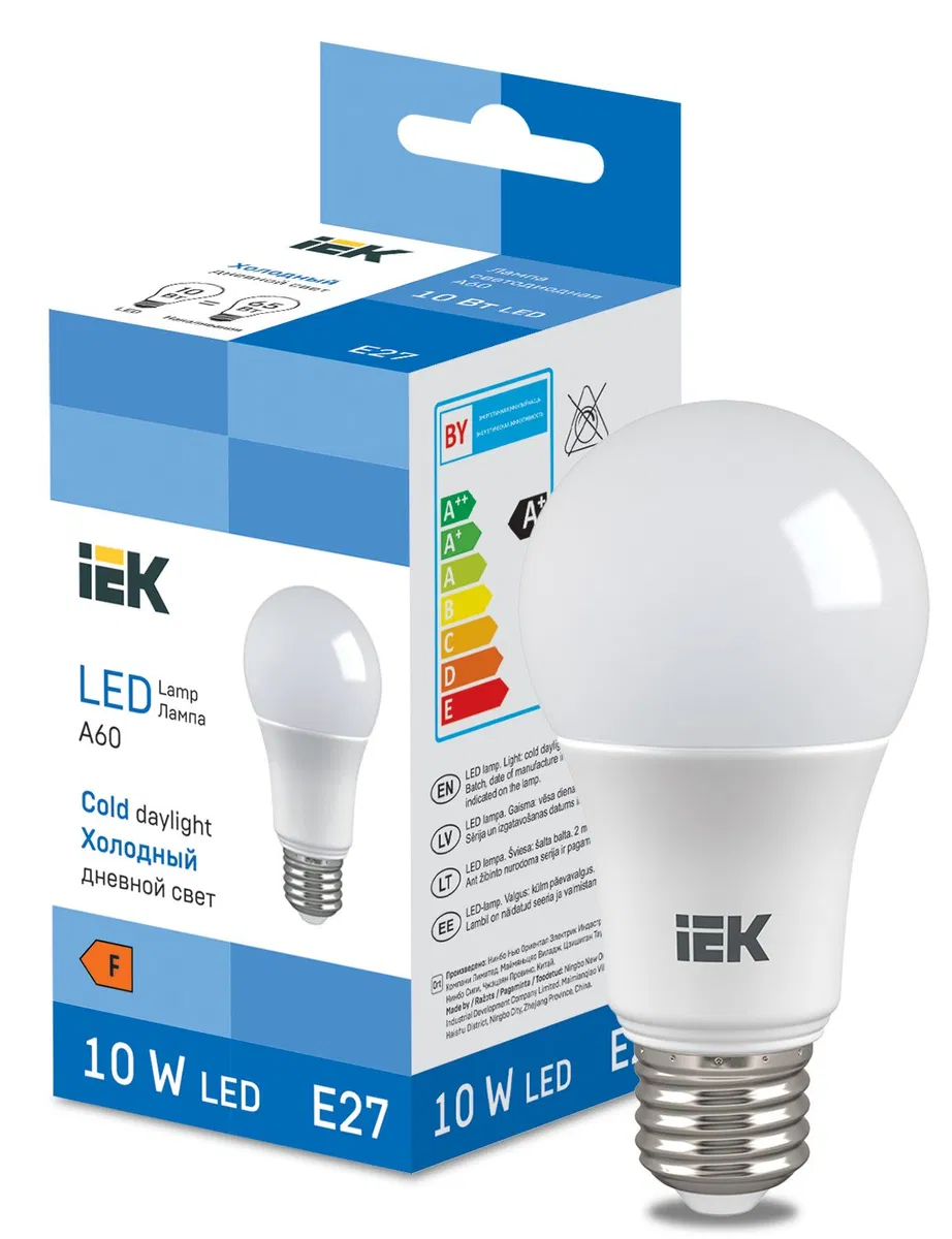 LED Bulb A60 950lm 6500K E27 IEK LL-I-A60-10-230-65-E27