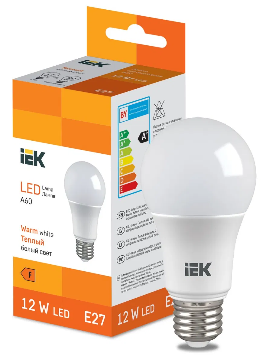 LED Bulb A60 1140lm 3000K E27 IEK LL-I-A60-12-230-30-E27