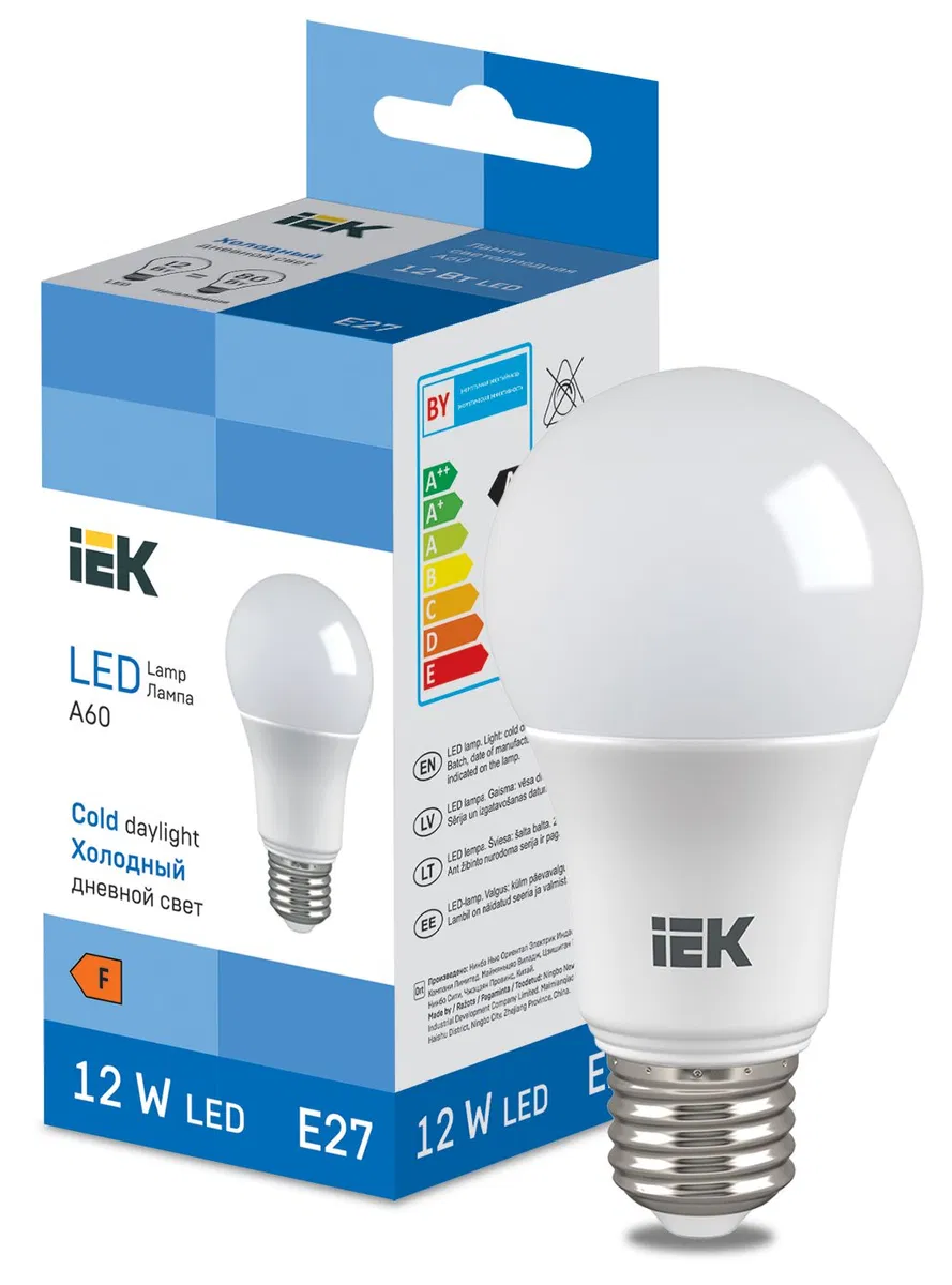 LED Bulb A60 1140lm 6500K E27 IEK LL-I-A60-12-230-65-E27