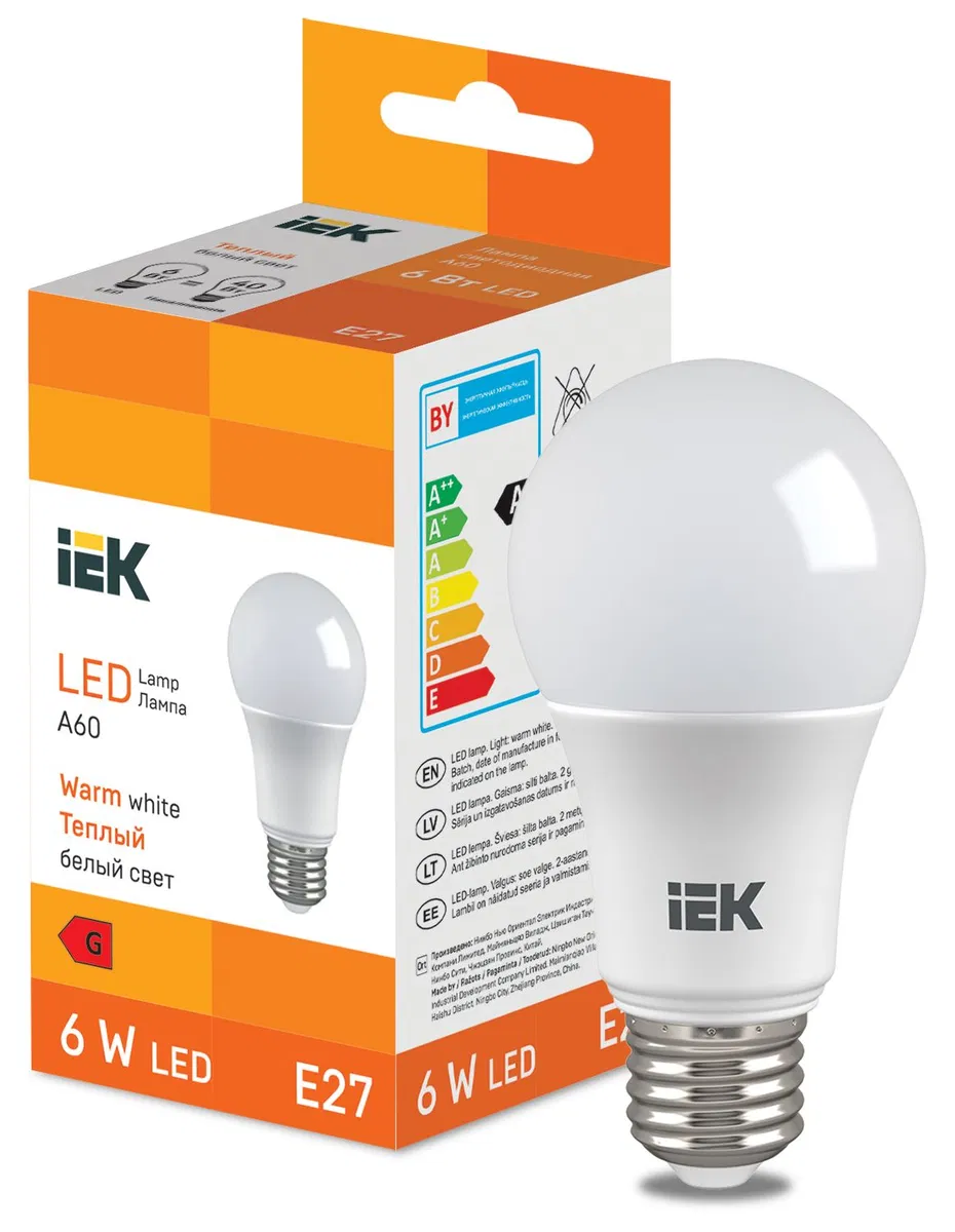 LED Bulb A60 510lm 3000K E27 IEK LL-I-A60-6-230-30-E27