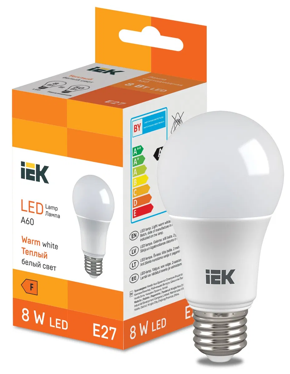 LED Bulb A60 710lm 3000K E27 IEK LL-I-A60-8-230-30-E27