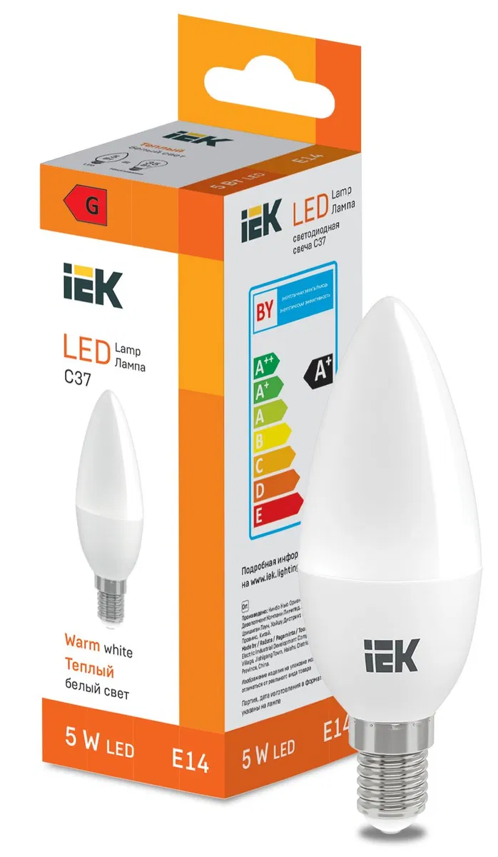 LED Candle C37 400lm 3000K E14 IEK LL-I-C37-5-230-30-E14