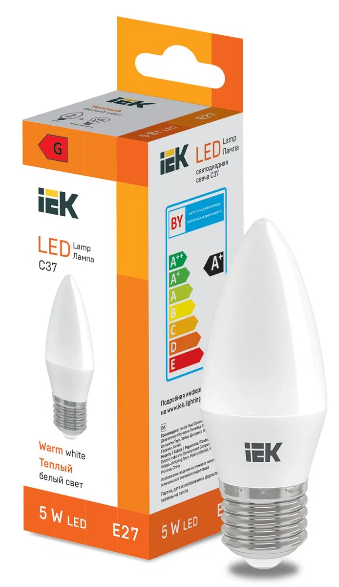 LED Candle C37 400lm 3000K E27 IEK LL-I-C37-5-230-30-E27