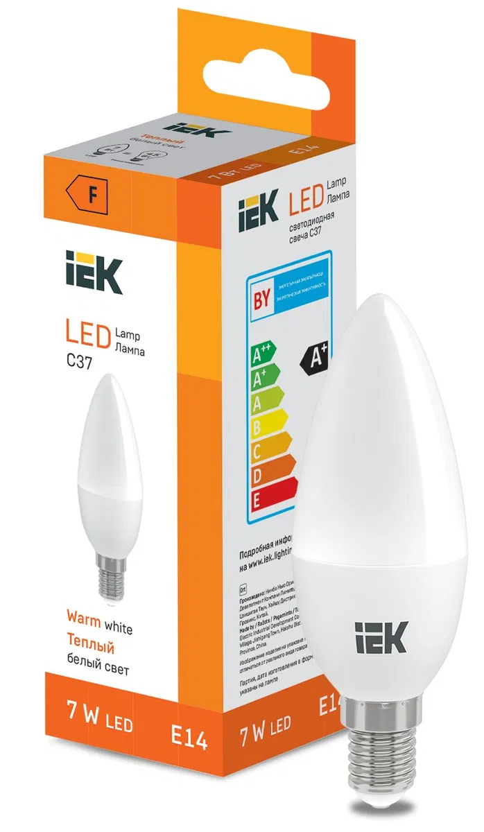 LED Candle C37 600lm 3000K E14 IEK LL-I-C37-7-230-30-E14