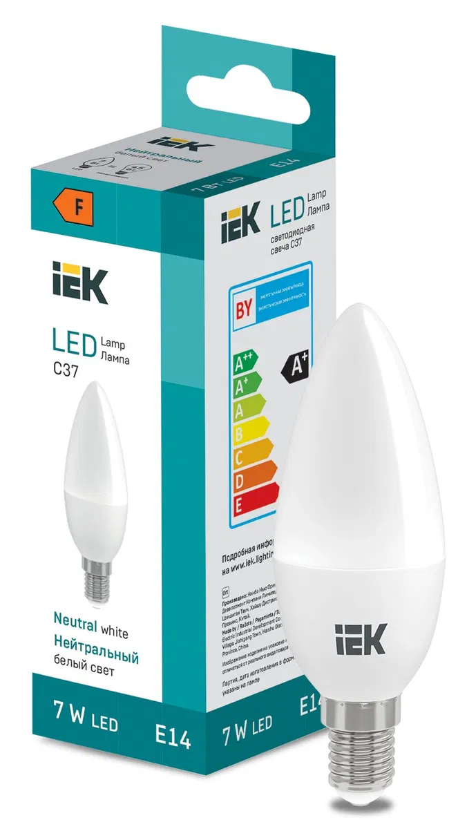 LED Candle C37 600lm 4000K E14 IEK LL-I-C37-7-230-40-E14