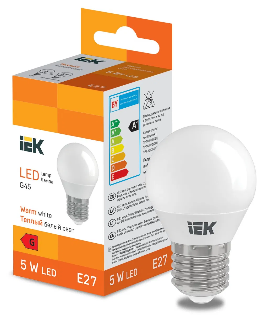 LED Globe G45 400lm 3000K E27 IEK LL-I-G45-5-230-30-E27
