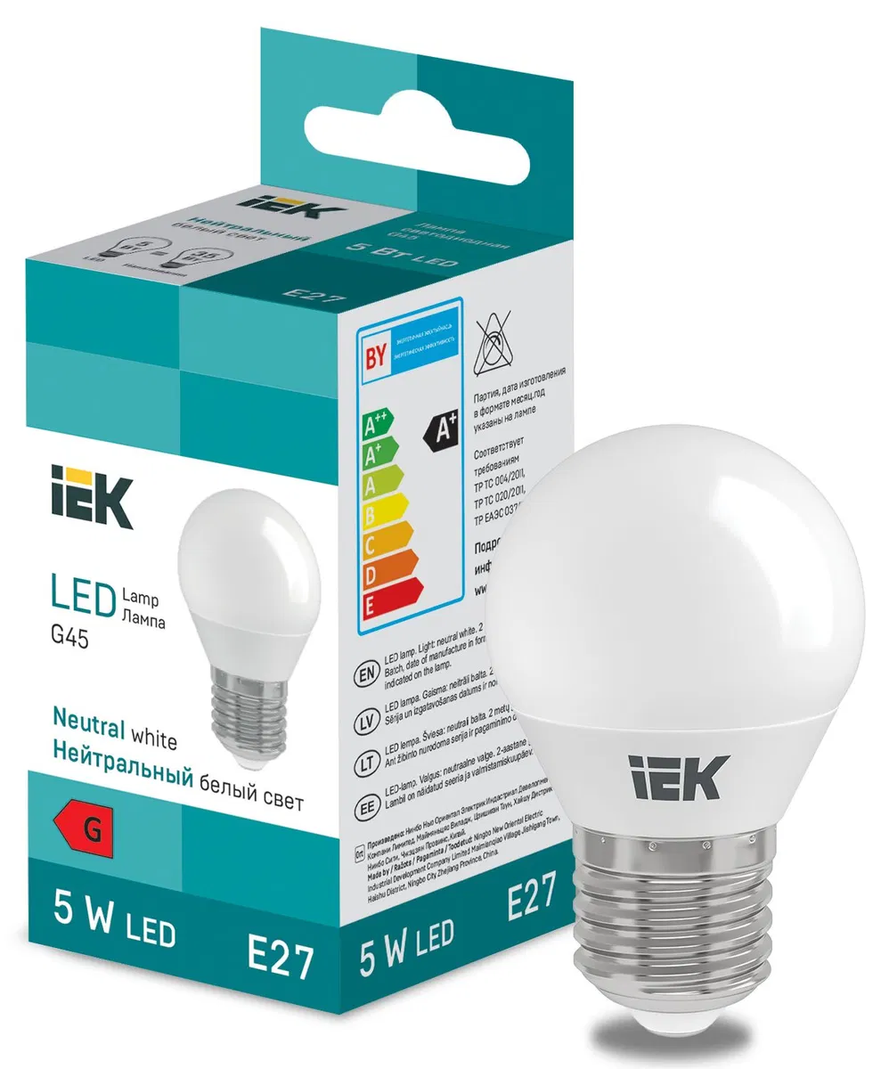 LED Globe G45 400lm 6500k E27 IEK LL-I-G45-5-230-65-E27