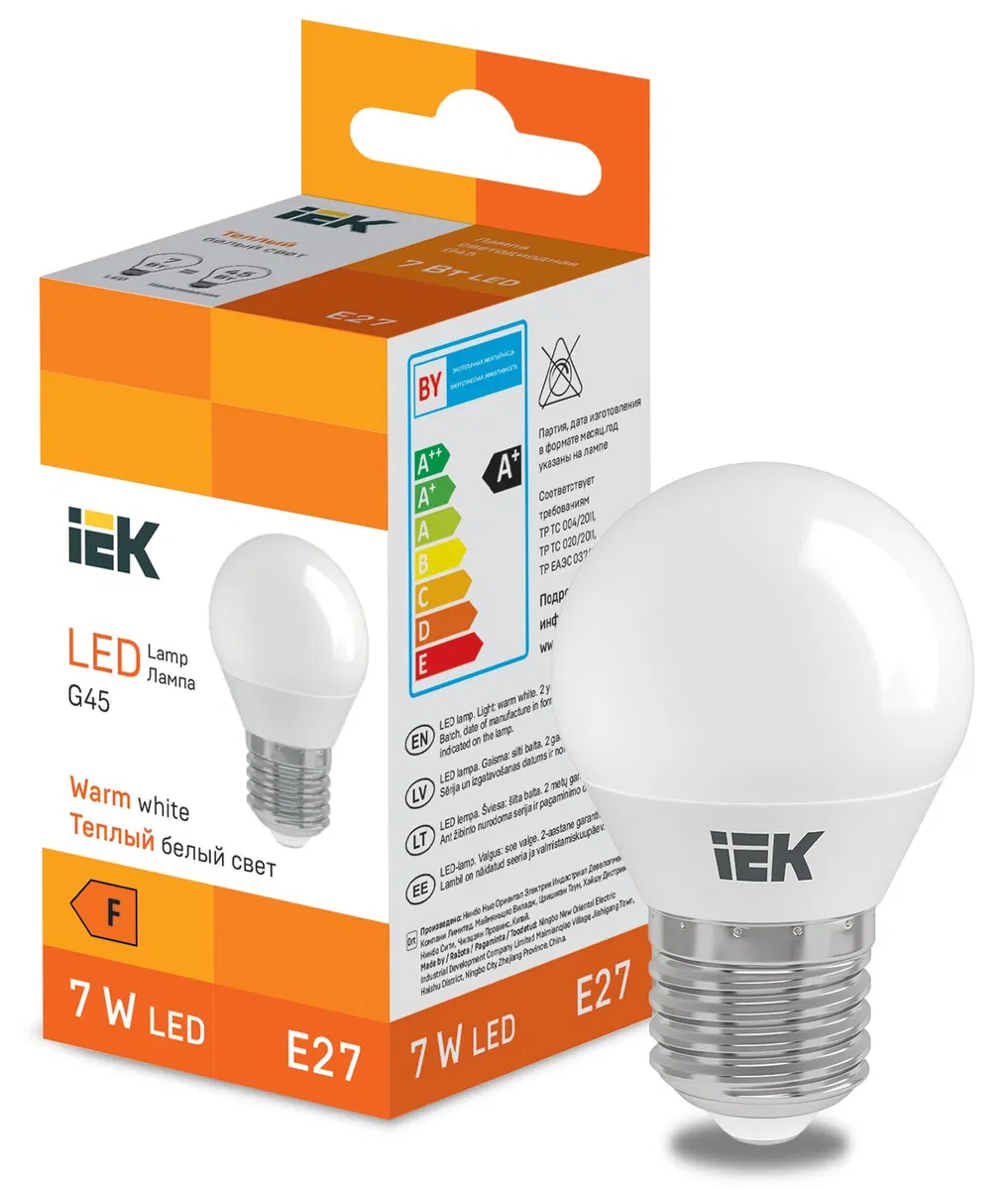 LED Globe G45 600lm 3000K E27 IEK LL-I-G45-7-230-30-E27