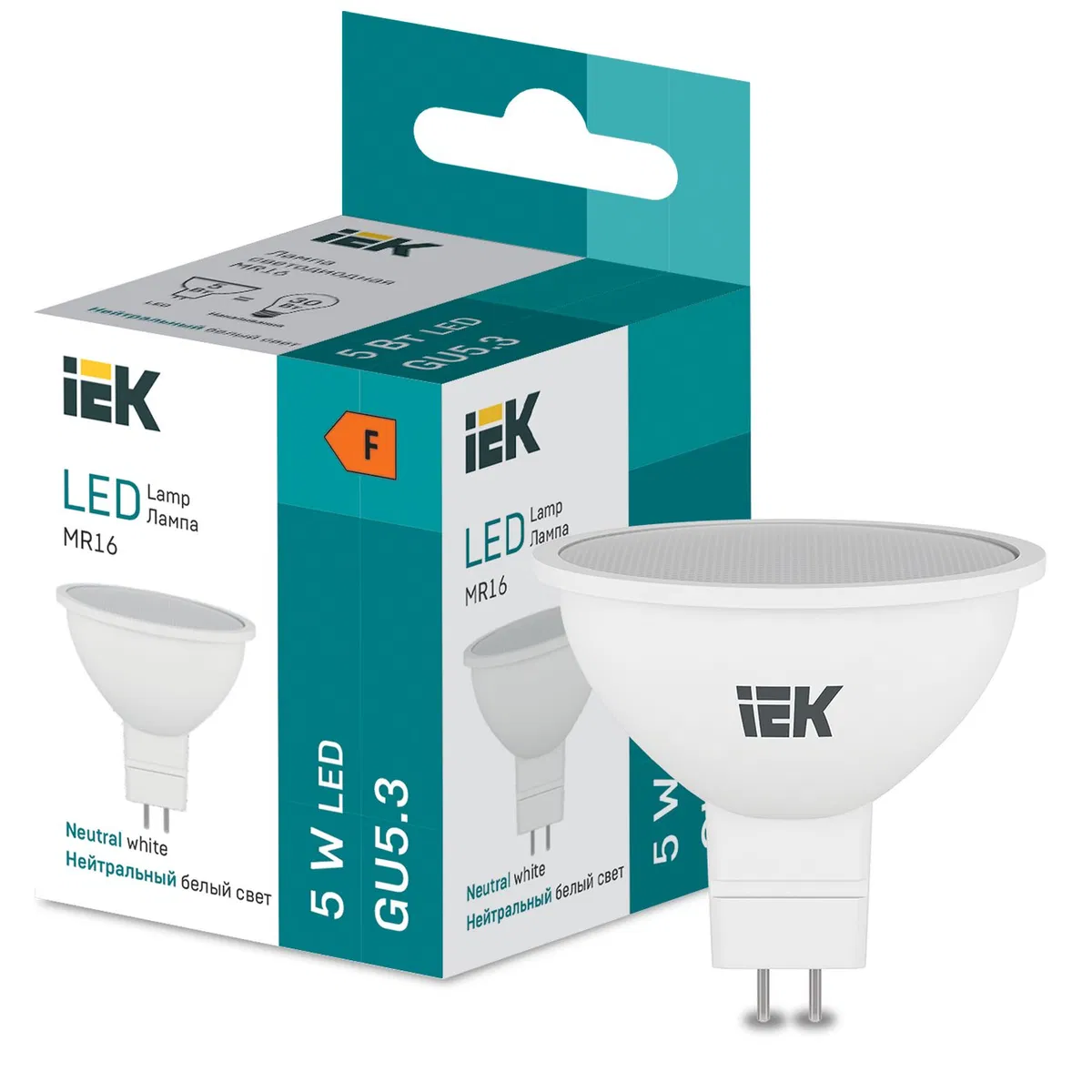 LED MR16 410lm 4000K GU5 IEK LL-I-MR16-5-230-40-GU5