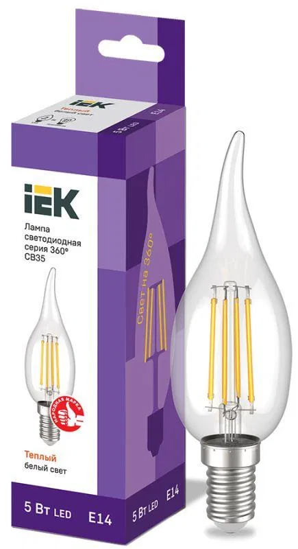 LED灯 CВ35 抗风 5W 230V 3000K E14 360°系列 IEK