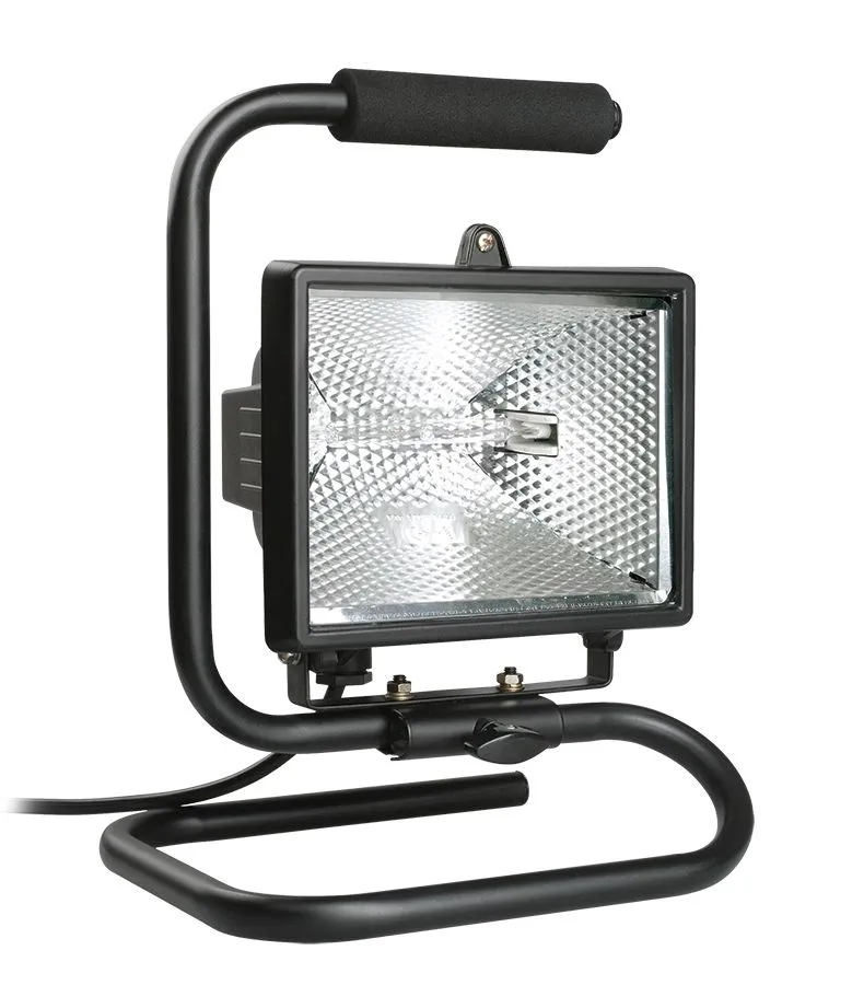 Прожектор галогенный ИО500П (переноска) IP54 черный IEK LPI03-1-0500-K02