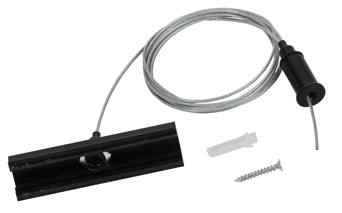 磁轨吊挂组件，含1.5m钢丝绳，黑色 IEK LT-SO0D-KPTM-D15-K02
