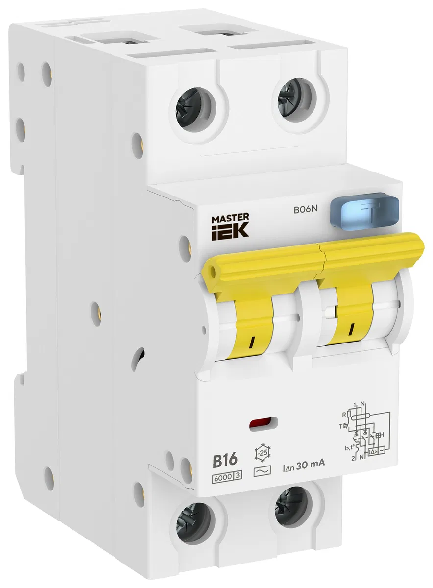 漏电断路器 B06N 1P+NP B16 30mA 型 AC MASTER IEK MI-B06N-1N-B16C030