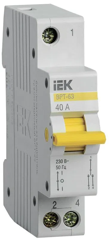 Выключатель-разъединитель трехпозиционный ВРТ-63 1P 40А IEK MPR10-1-040
