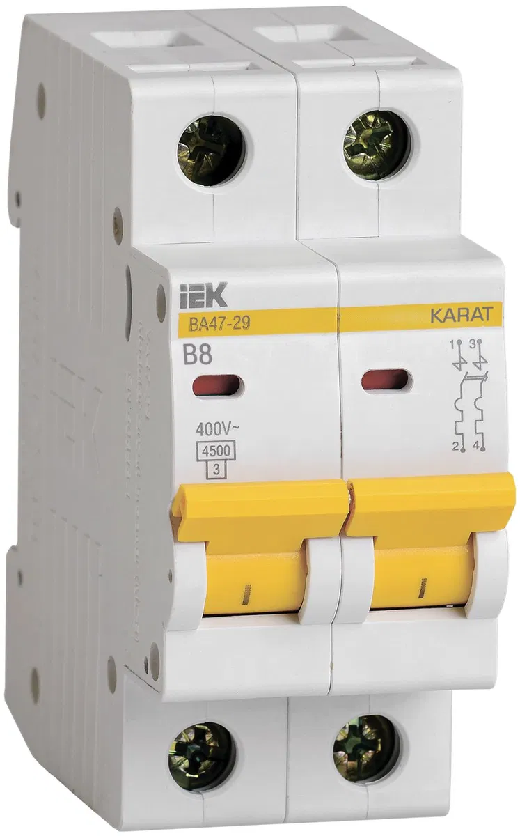 KARAT Circuit breaker VA47-29 2P B 8A 4.5kA IEK MVA20-2-008-B