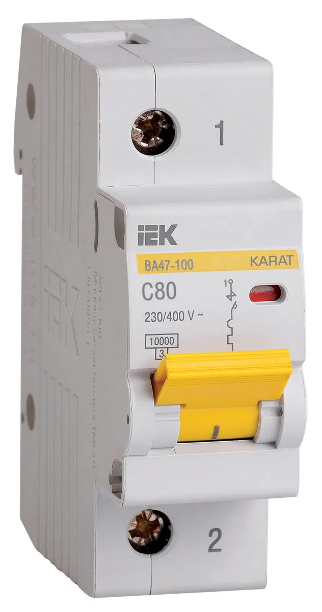 KARAT Автоматический выключатель ВА47-100 1P C 80А 10кА IEK MVA40-1-080-C