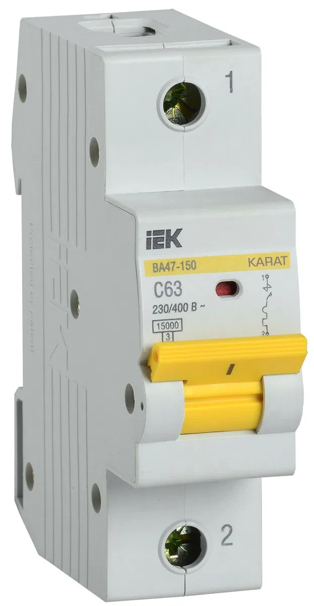 KARAT Автоматический выключатель ВА47-150 1P C 63А 15кА IEK MVA50-1-063-C
