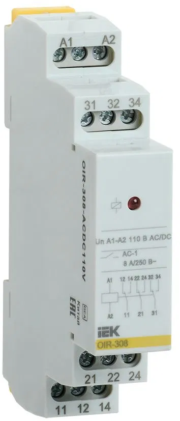 Промежут. реле.OIR 3 конт (8А). 110В AC/DC IEK OIR-308-ACDC110V IEK