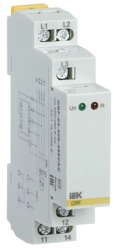 Реле контроля фаз ORF-03 трехфазное 220-460В AC IEK