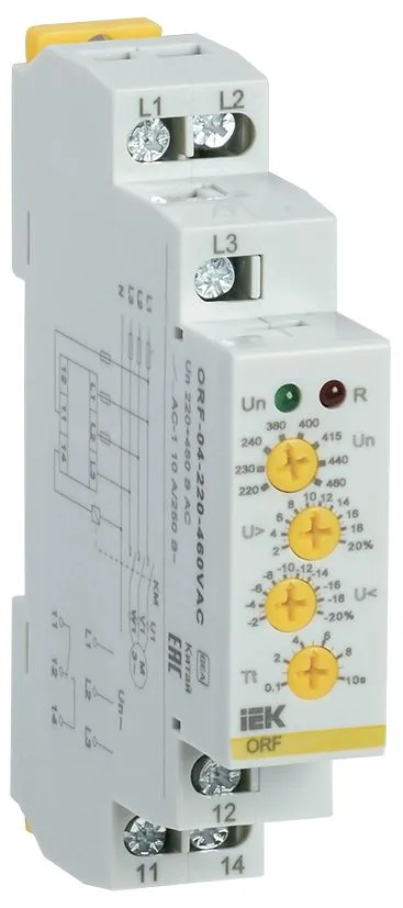 Реле фаз ORF 04. 3ф 220-460 В AC IEK ORF-04-220-460VAC IEK